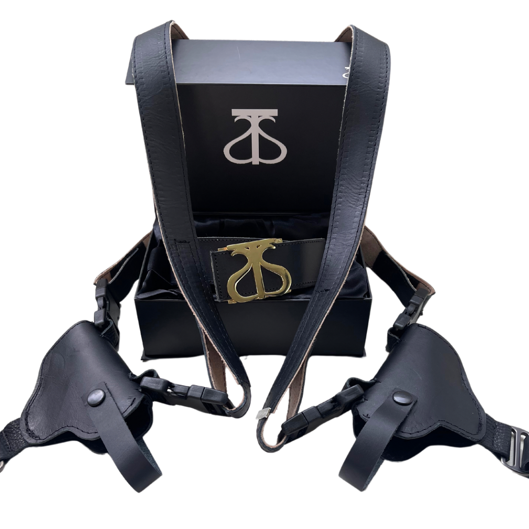 Modern Leather Shoulder Holster w/ Designer Belt